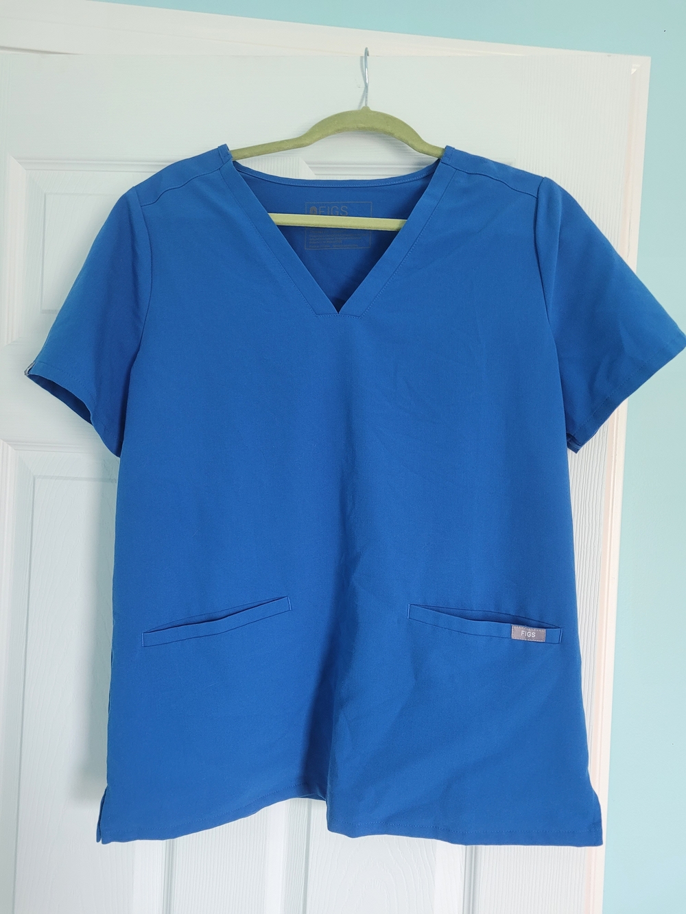 Figs Women's V-Neck Scrub Top in Royal Blue